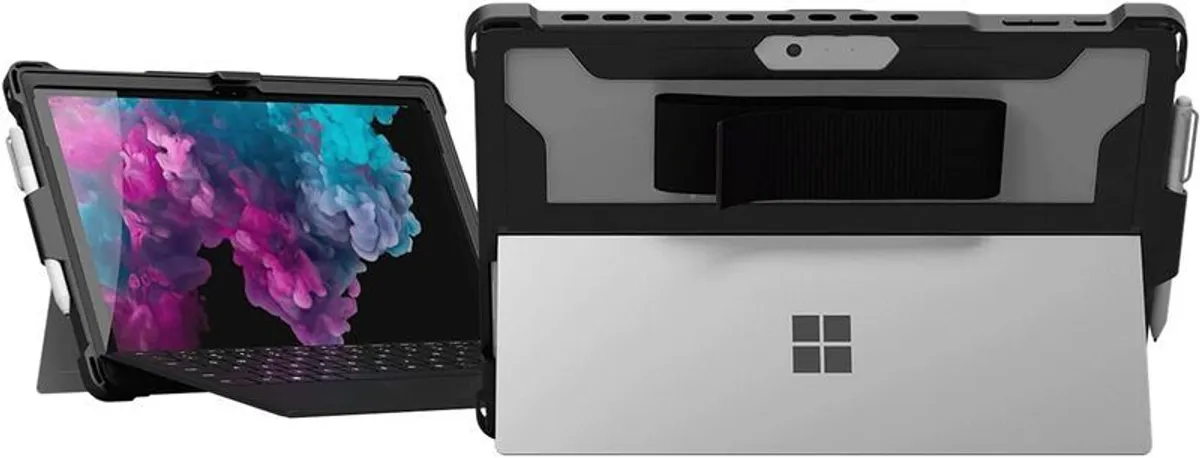 MAXCases Extreme Shell for Microsoft Surface Pro 5, 6, & 7 Rugged Protective Case - Protective Stand, Stylus Pen Holder, Laptop Case (Black) - Image 1