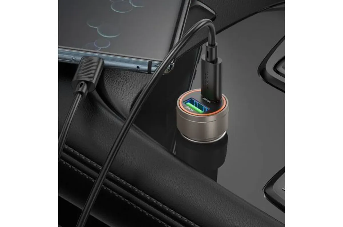 Fast Car Charger USB + Type-C + Type-C cable HOCO Z57A Glorious PD30W + QC3.0 - Image 4