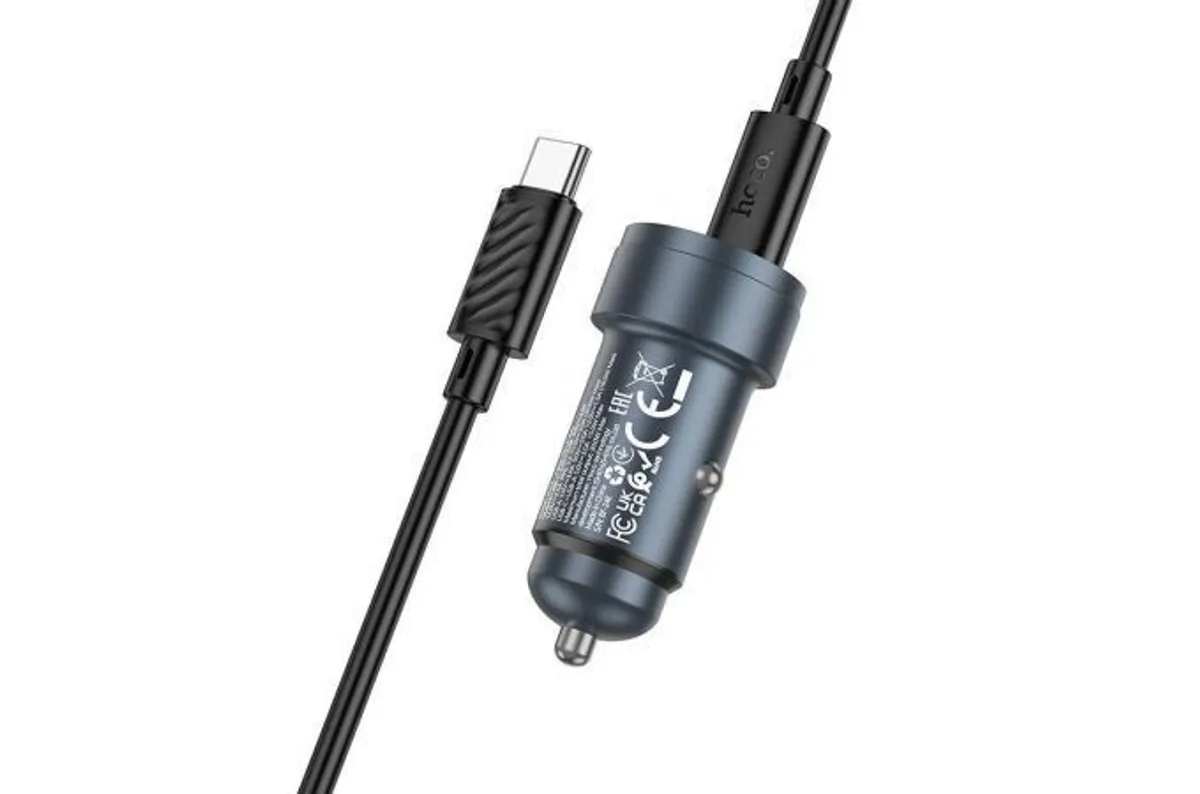 Fast Car Charger USB + Type-C + Type-C cable HOCO Z57A Glorious PD30W + QC3.0 - Image 3