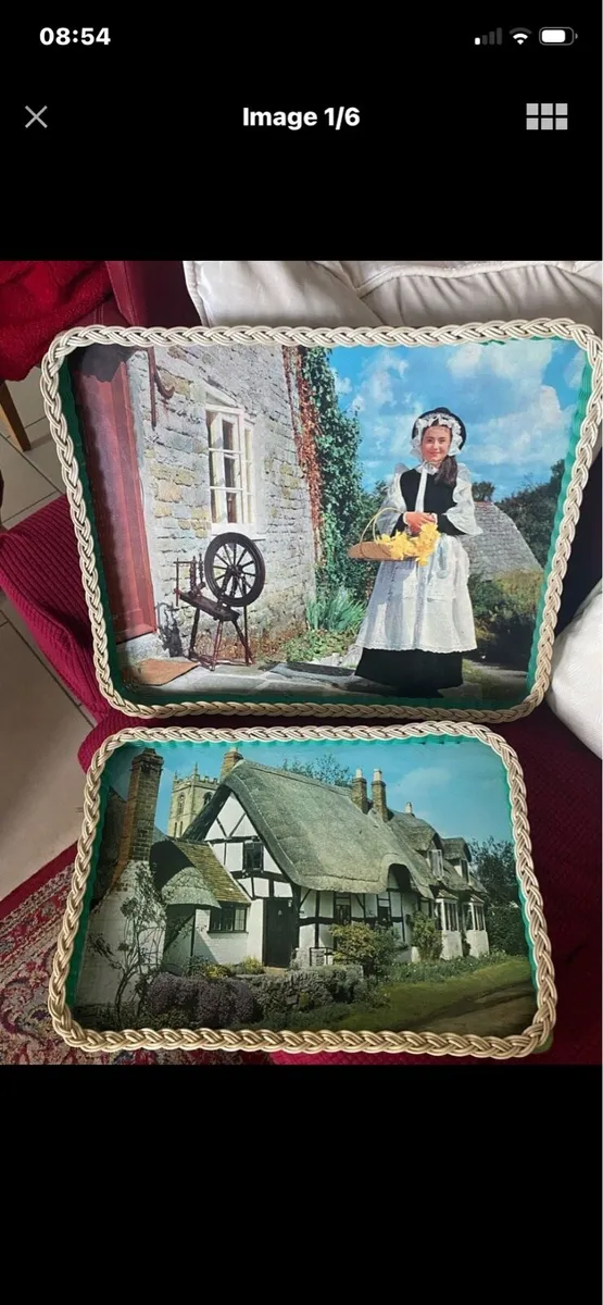 Vintage Hand Crafted Tray Set - Image 1
