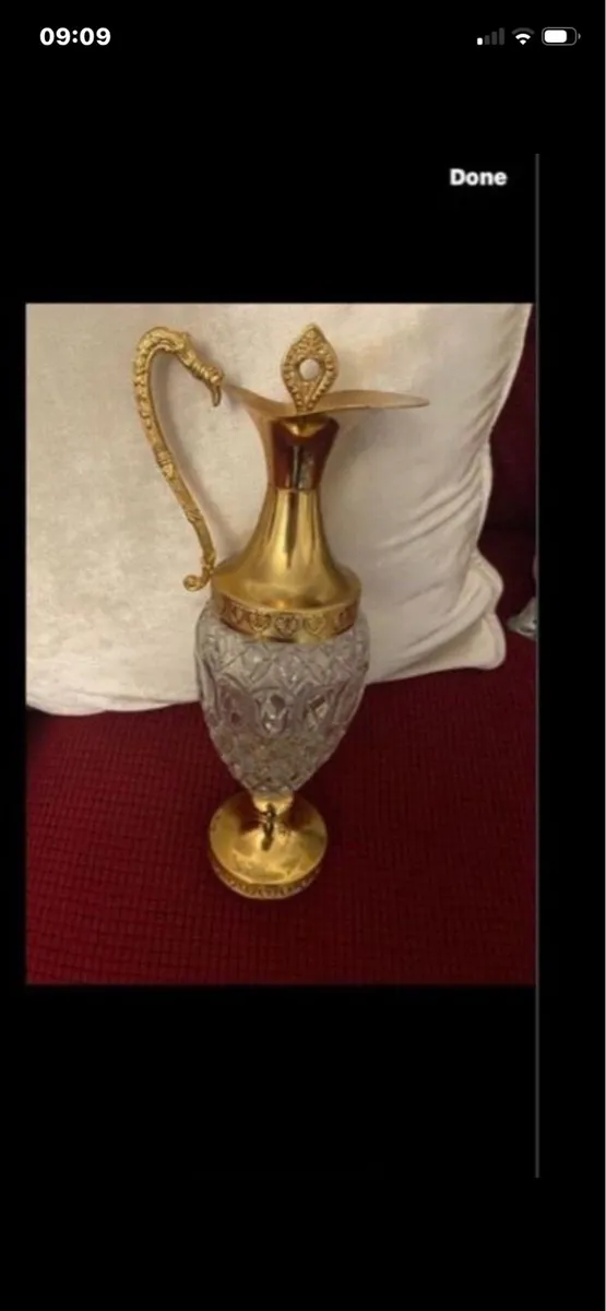 Vintage Crystal Claret Jug - Image 1
