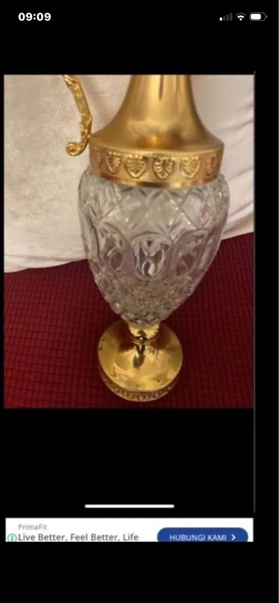 Vintage Crystal Claret Jug - Image 2
