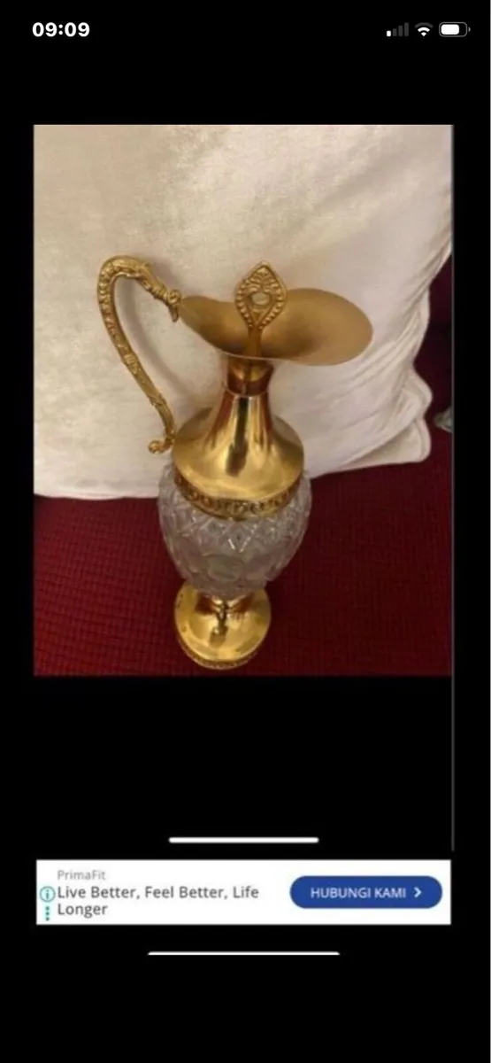 Vintage Crystal Claret Jug - Image 3