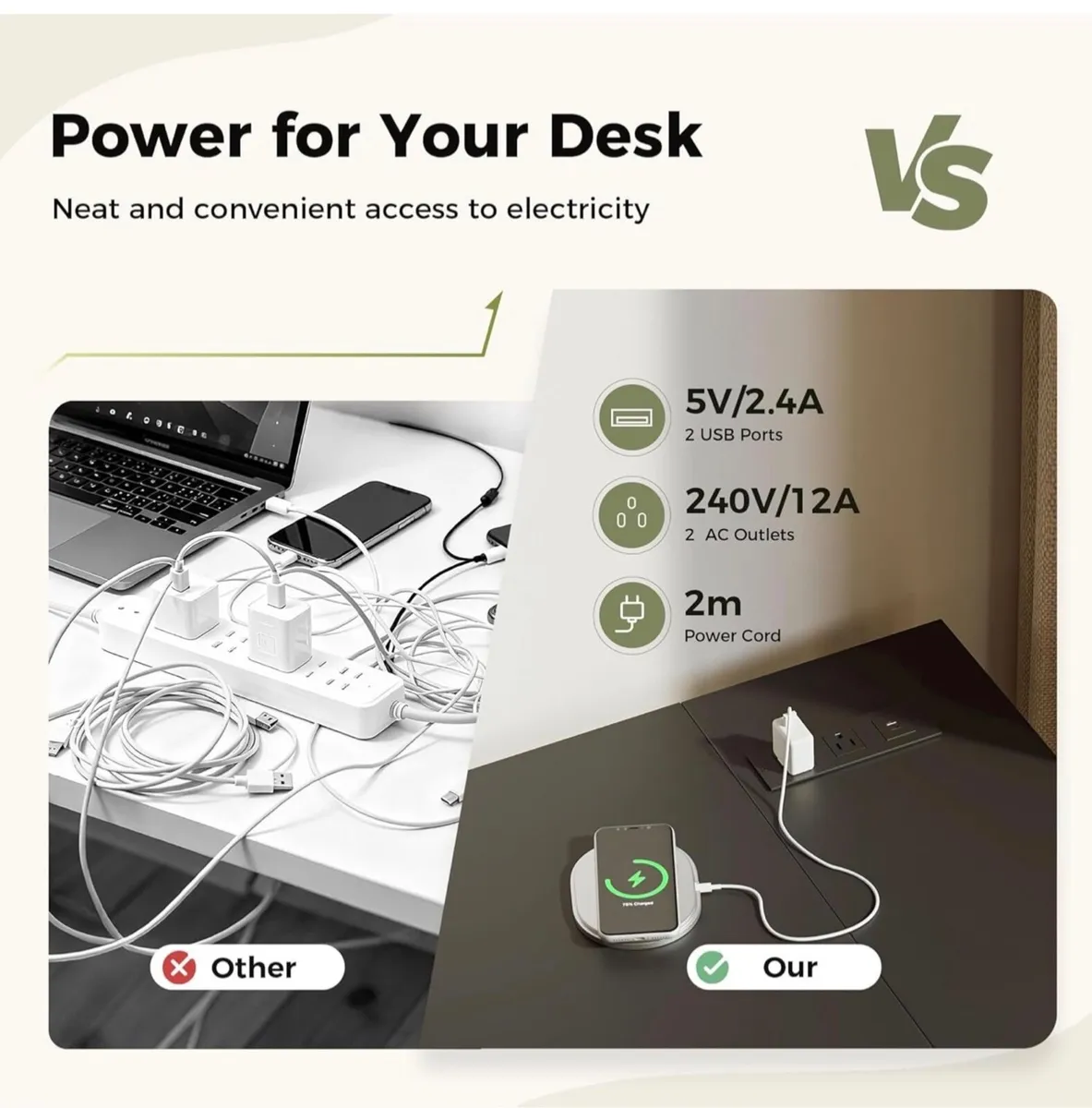 L-shaped desk, 120x70cm gaming table with 2 storag - Image 3