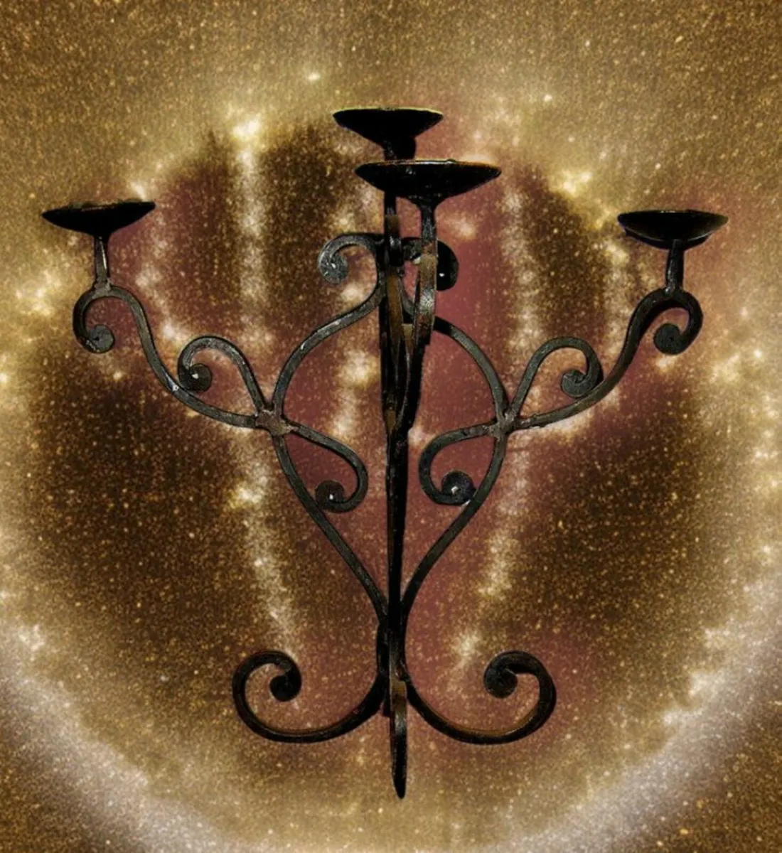 Pair Of Vintage Iron Candleabra - Image 2