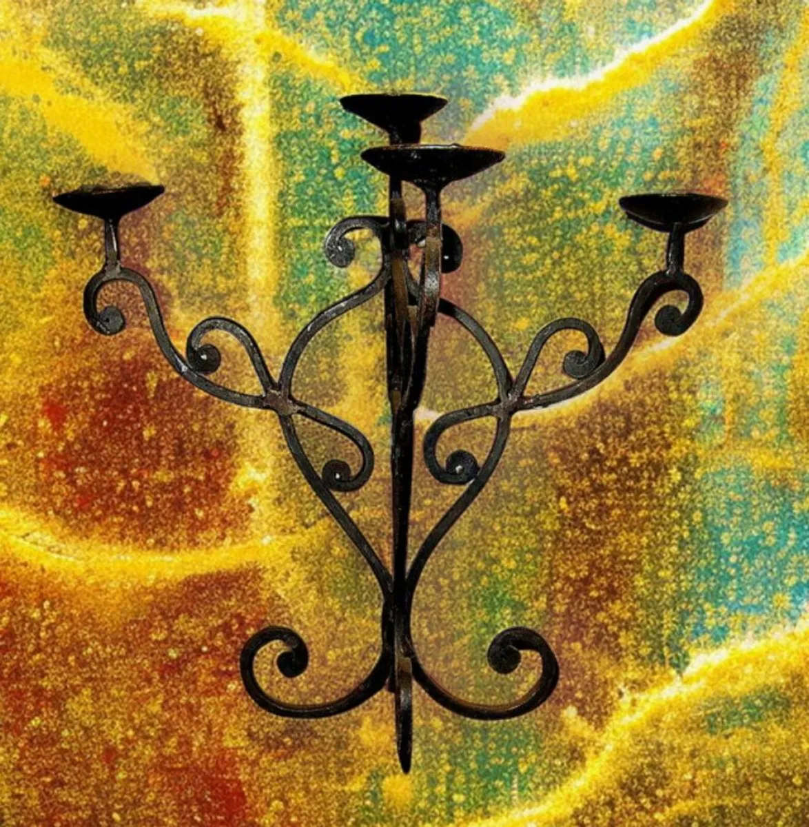 Pair Of Vintage Iron Candleabra - Image 3