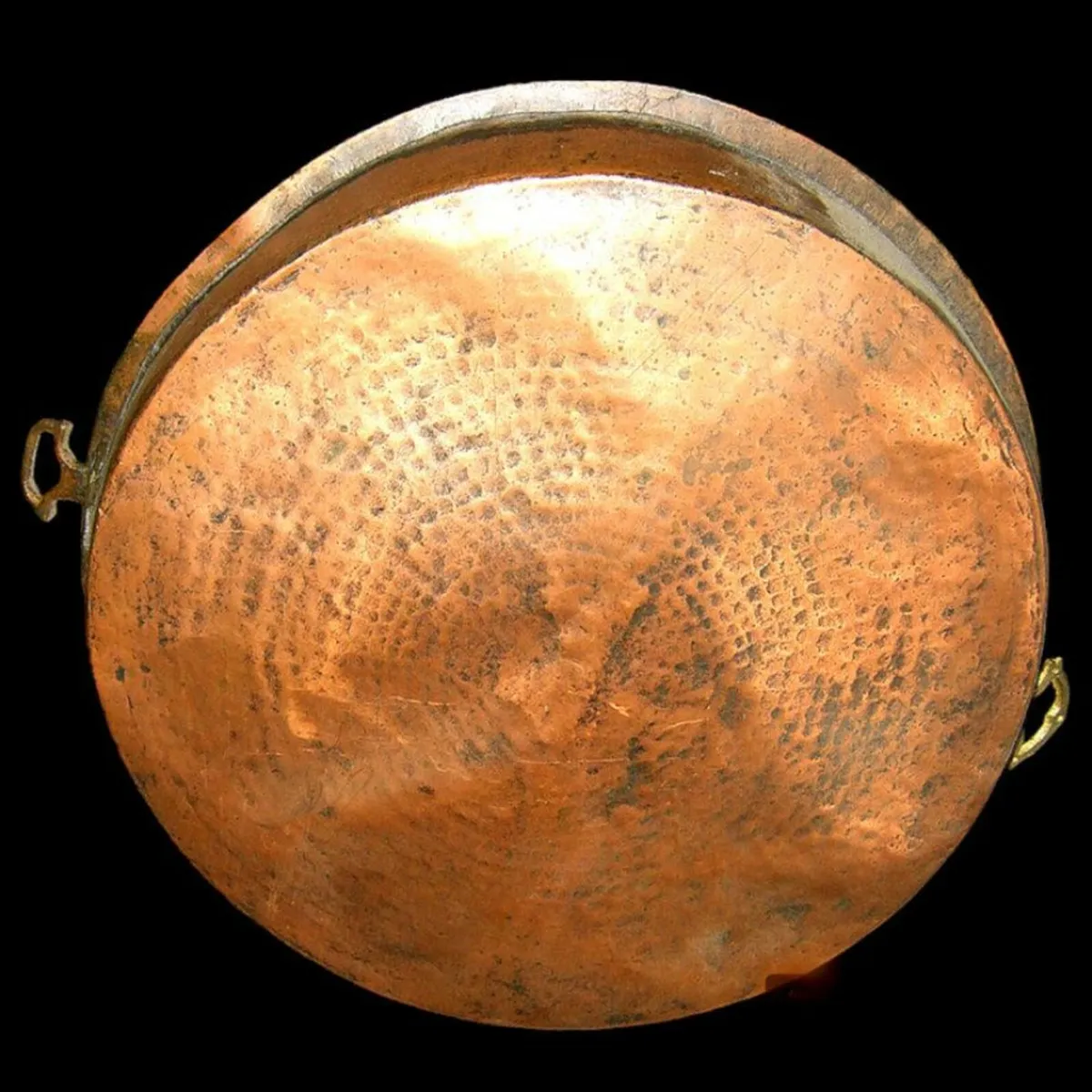 Large Vintage Copper Pan with Brass Handles - Image 2