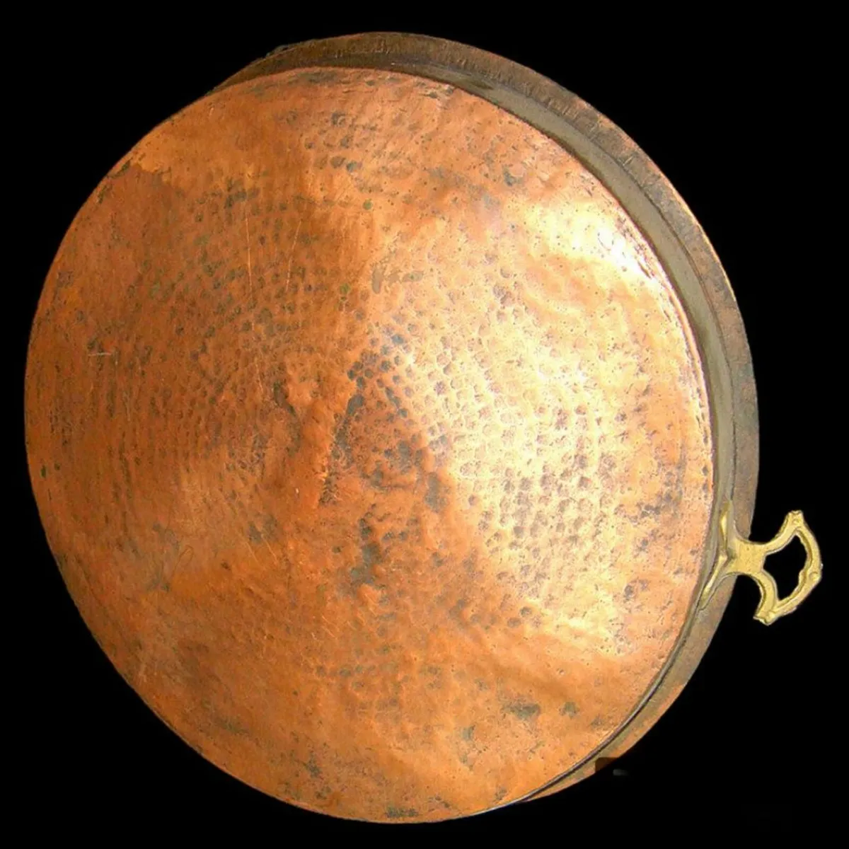 Large Vintage Copper Pan with Brass Handles - Image 1