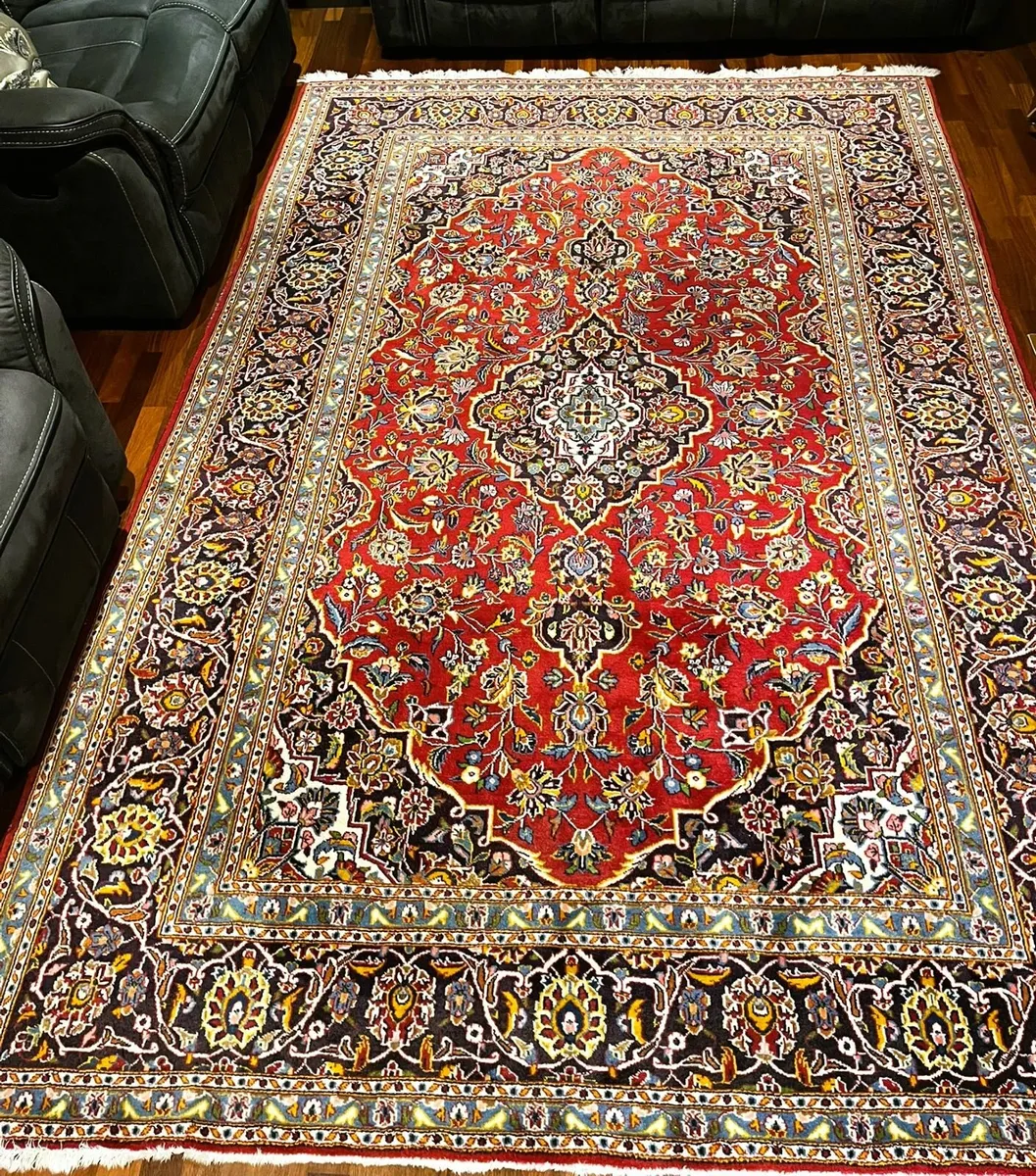 Large Kashan Hand-Knotted Wool Rug - Image 3