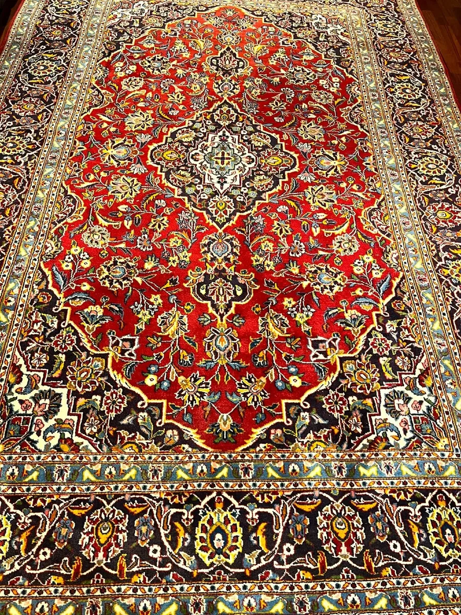 Large Kashan Hand-Knotted Wool Rug - Image 4