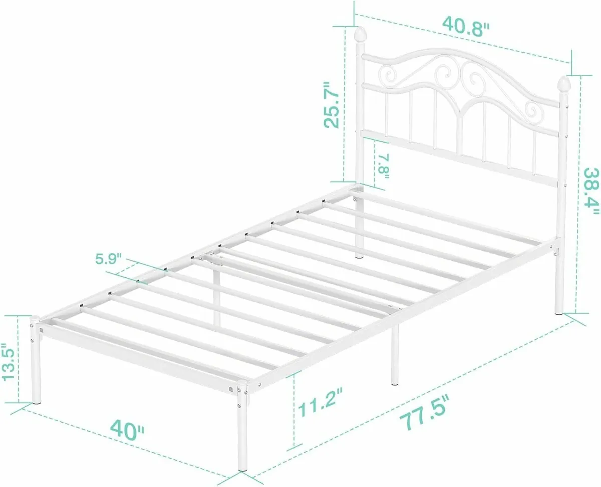 Single Bed Frames with Vintage Headboard 3ft - Image 2
