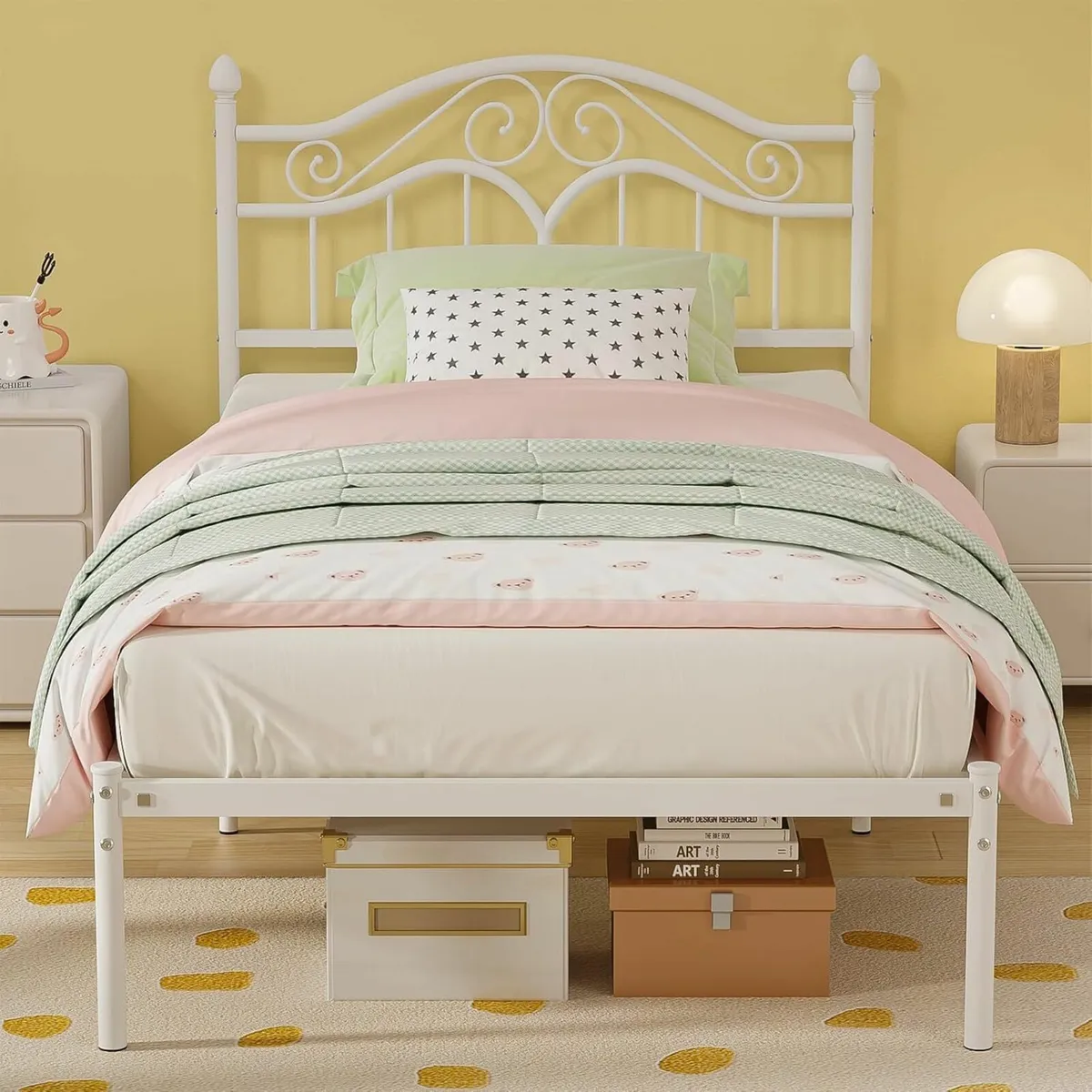 Single Bed Frames with Vintage Headboard 3ft - Image 1