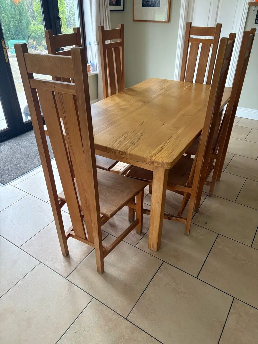 Spalted beech table and chairs - Image 1