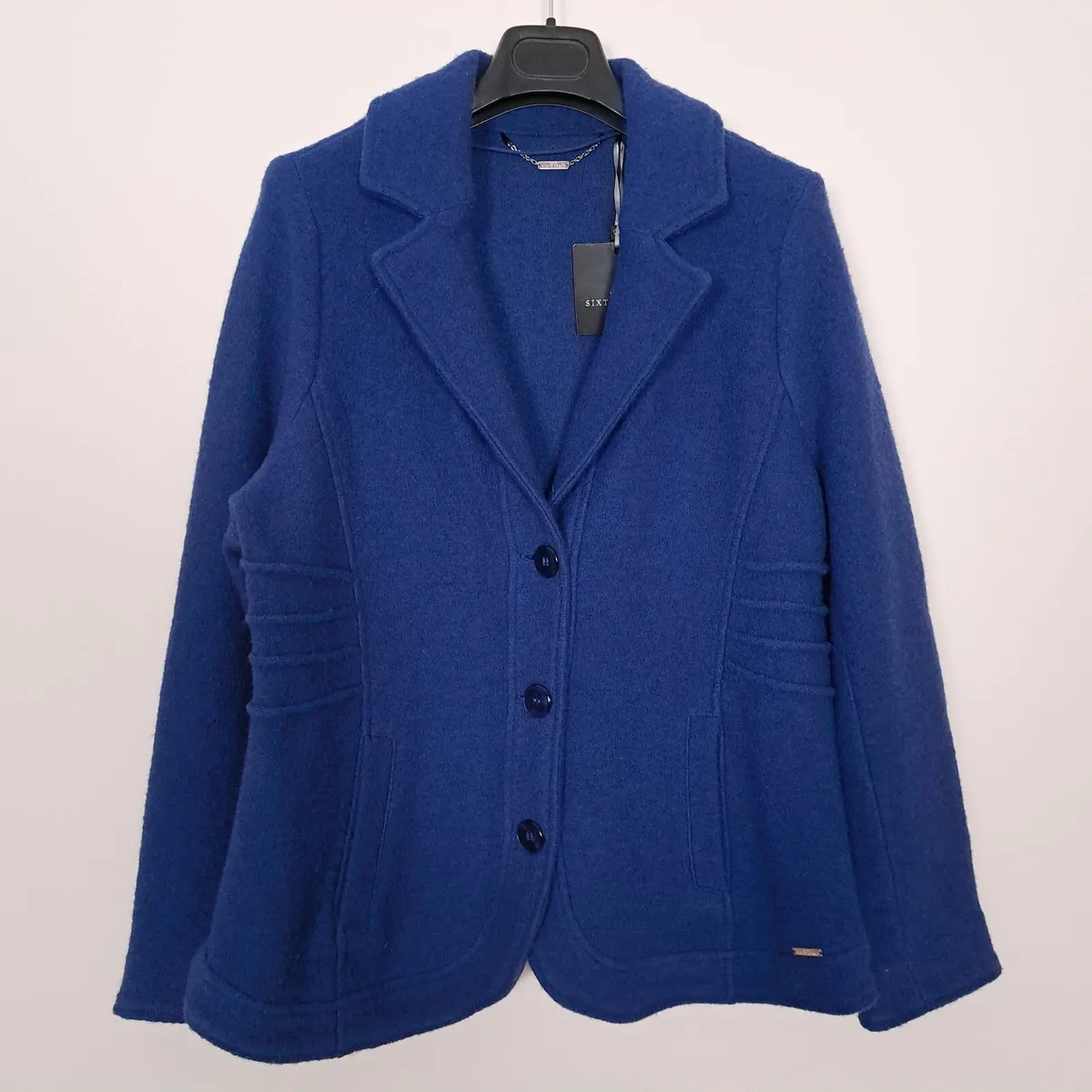 Your Sixth Sense Blue Wool Knit Jacket Blazer L - Image 1