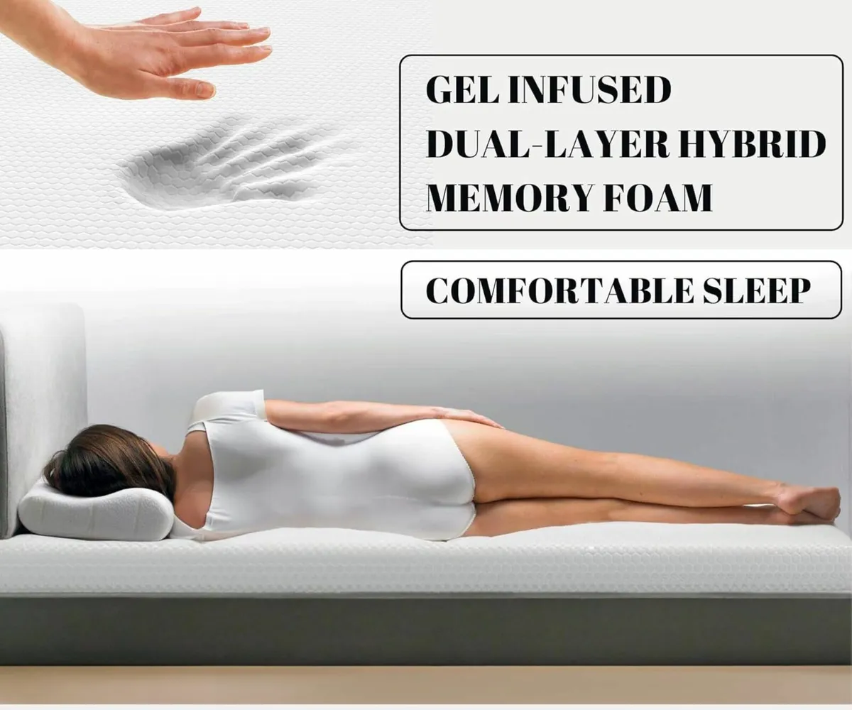 4 Inch Memory Foam Mattress Topper SMALL DOUBLE - Image 2