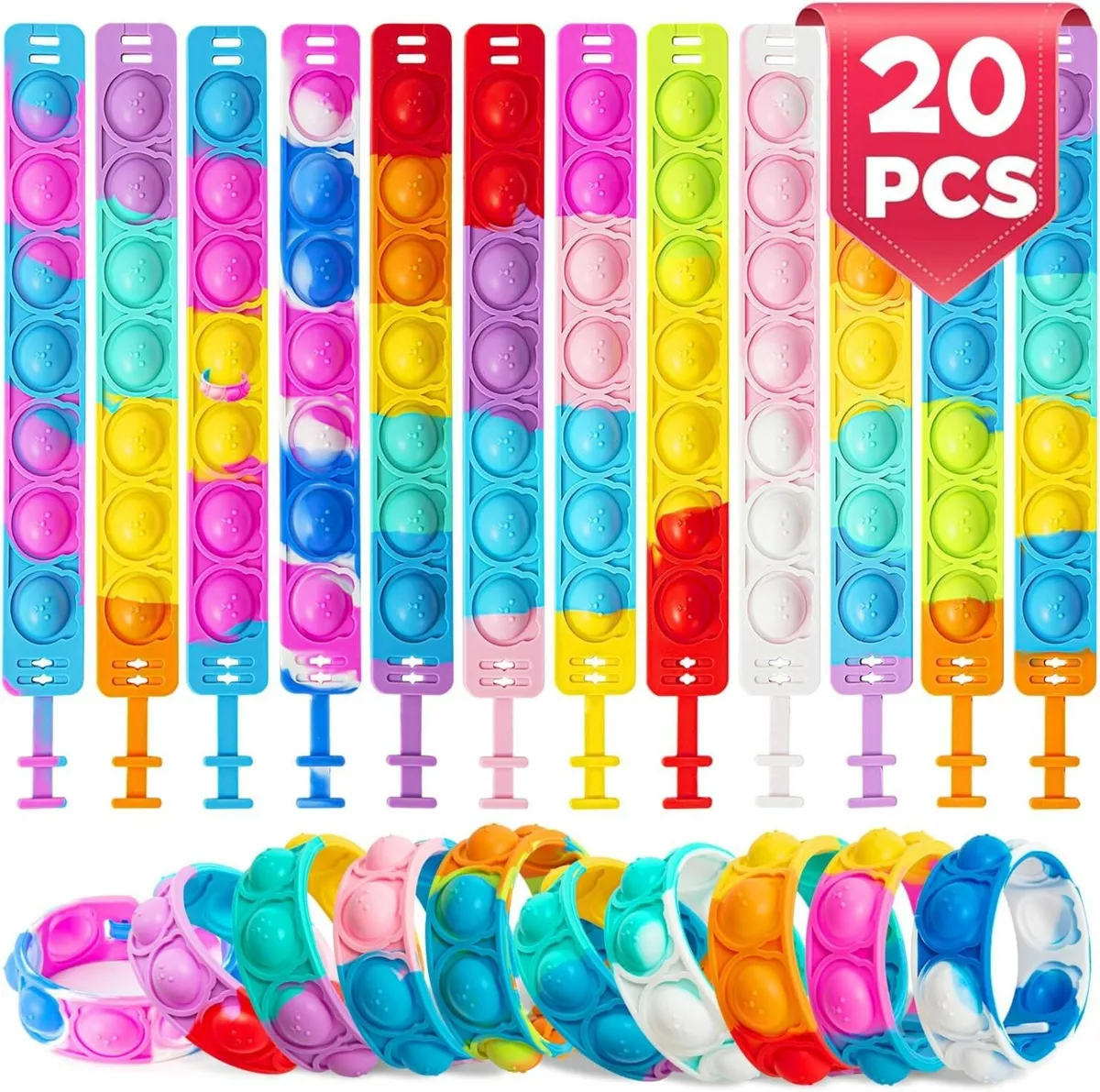 Party Bag Fillers for Kids, Pop it Fidget Bracelet