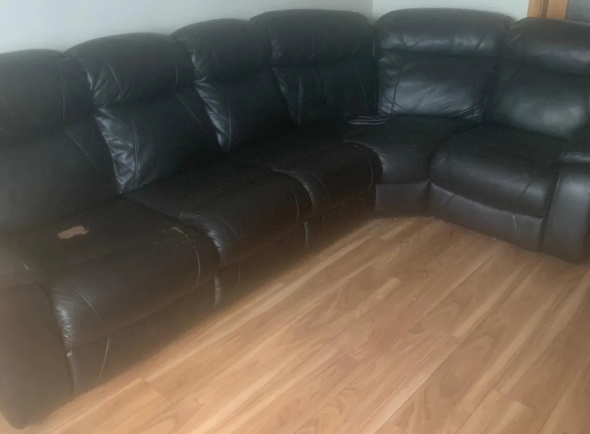 Leather Corner Sofa (Recliner) - Image 1