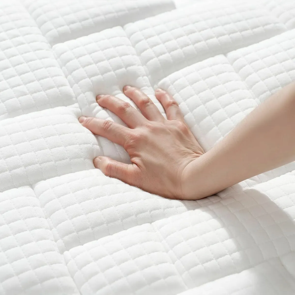 Hybrid Foam and Spring Mattress Grey White Medium - Image 4