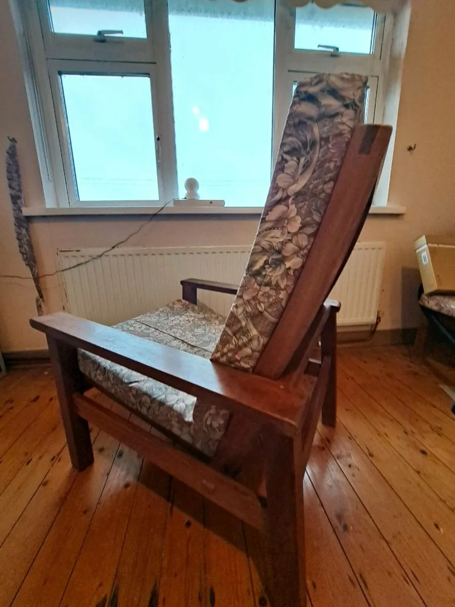 Soild Teak wood armchairs - Image 2