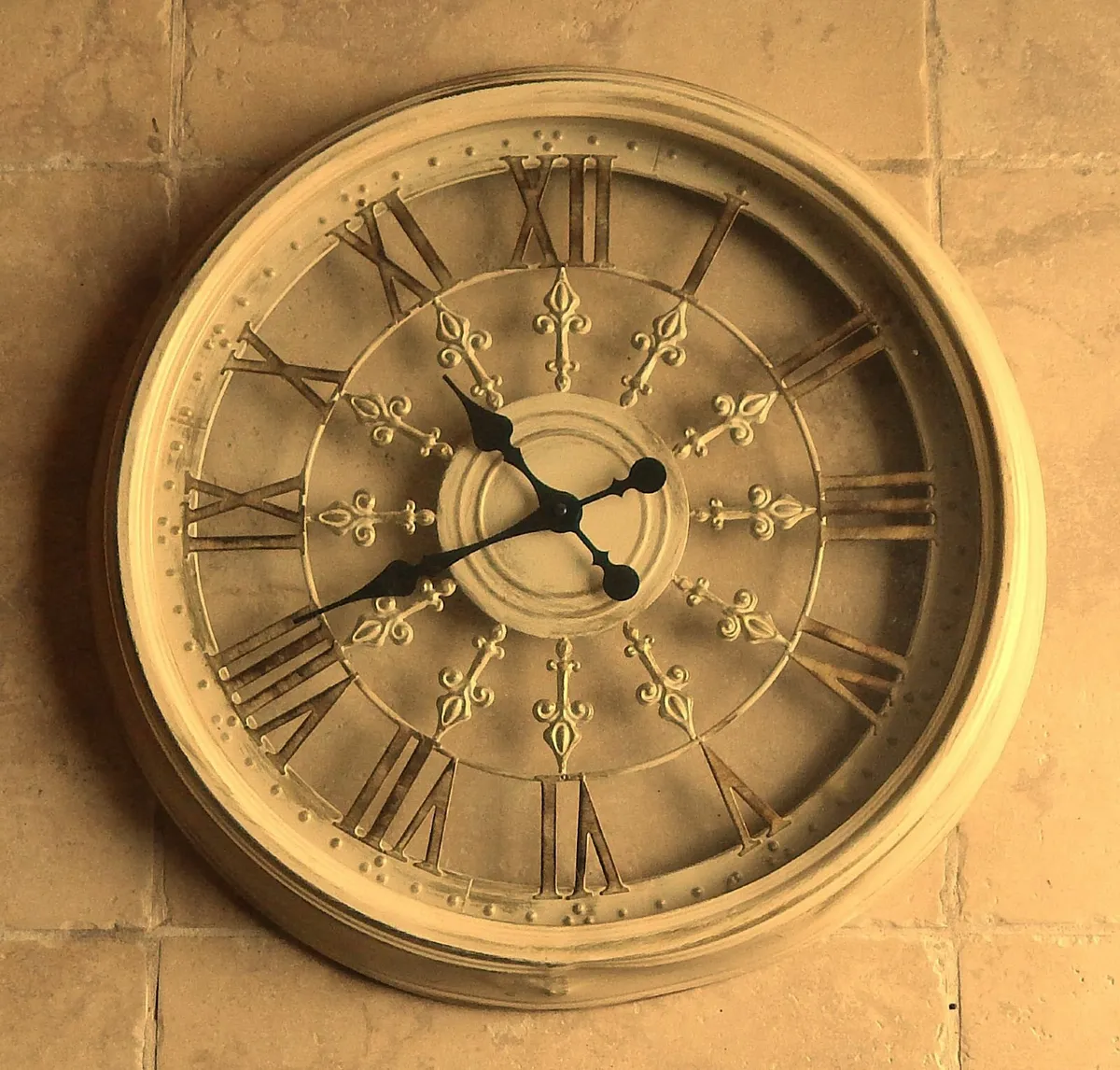 Large Metal Framed & Glass Wall Clock - Image 1