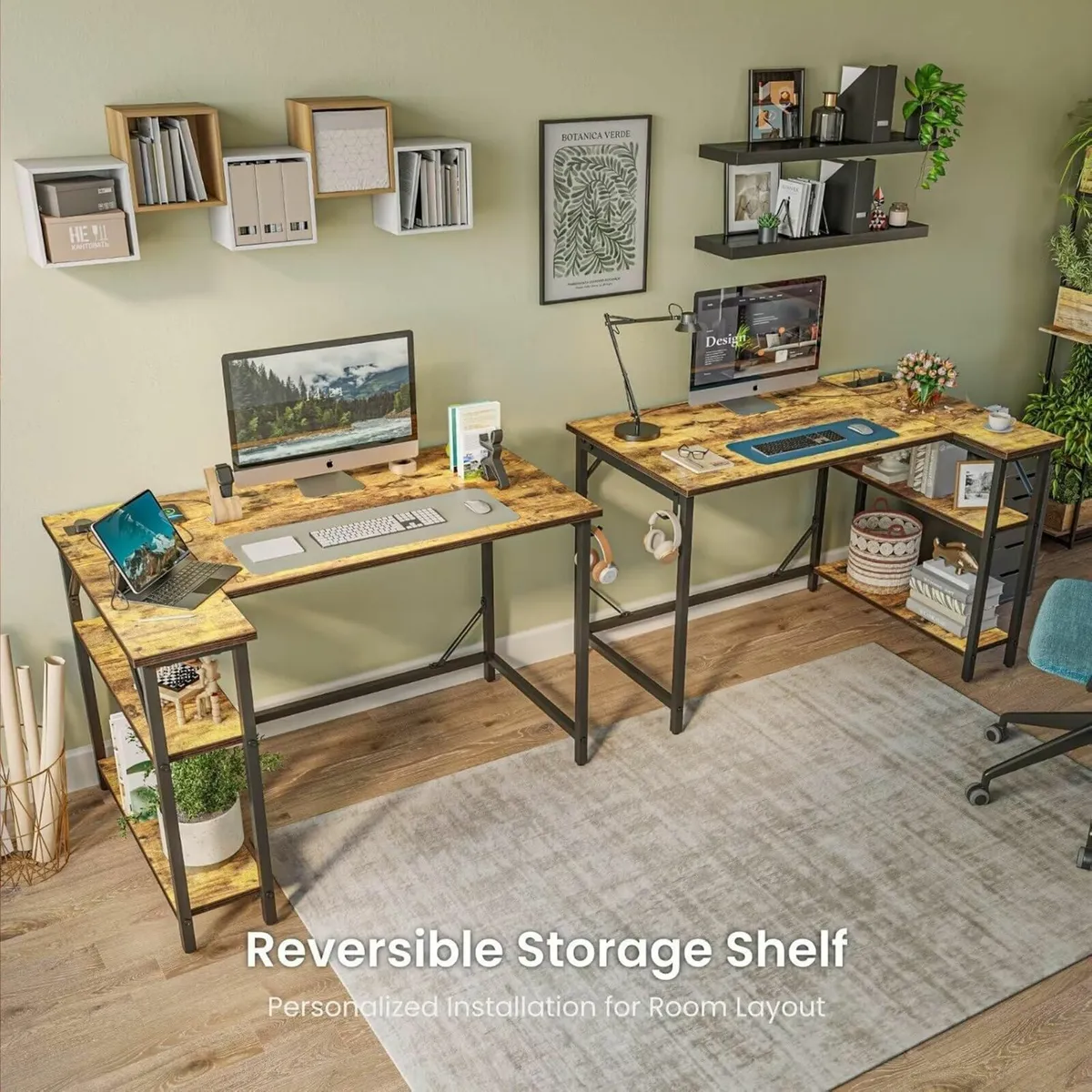 120 x 70cm Corner Computer Desk with Power - Image 4