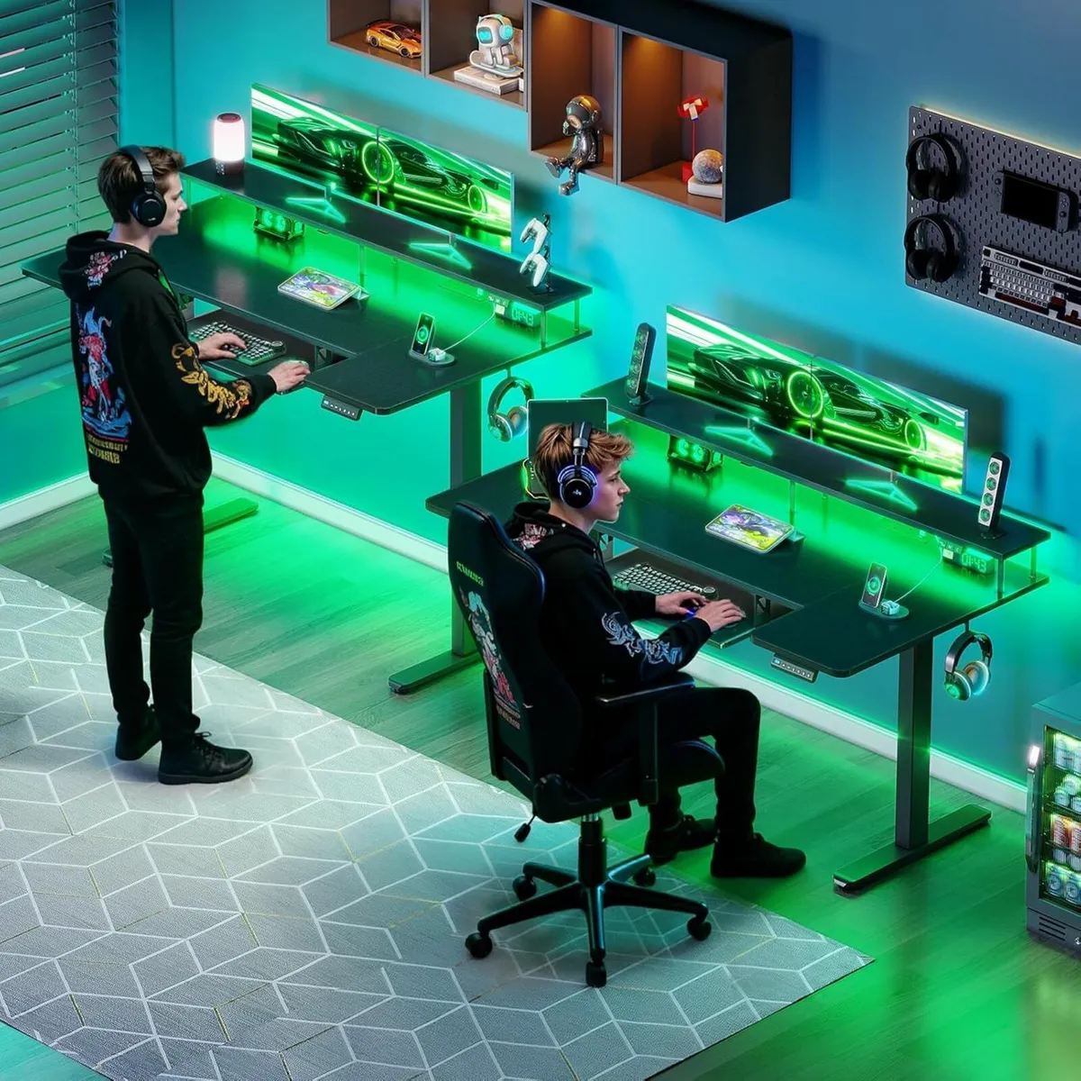 Standing Desk 140cm U Shaped Height Adjustable - Image 2