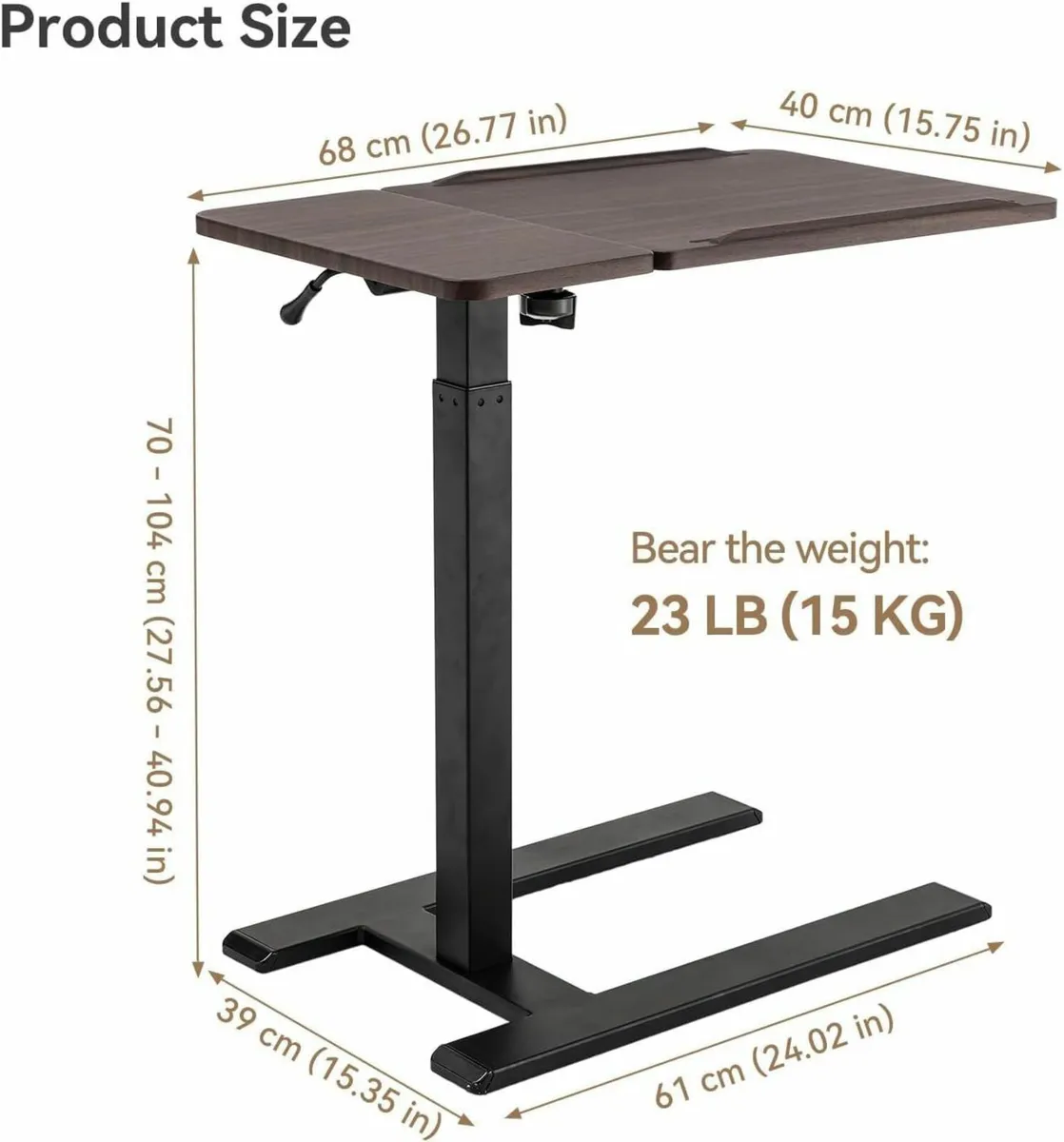D01 Overbed Table - Height Tilt Adjustable Laptop - Image 2
