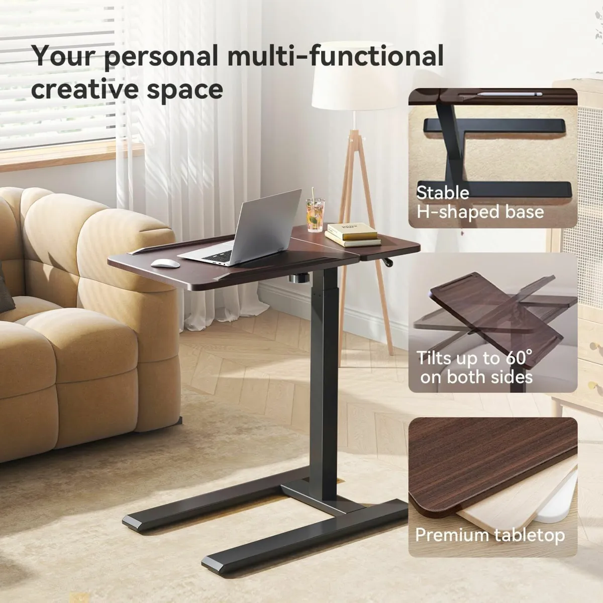 D01 Overbed Table - Height Tilt Adjustable Laptop - Image 3