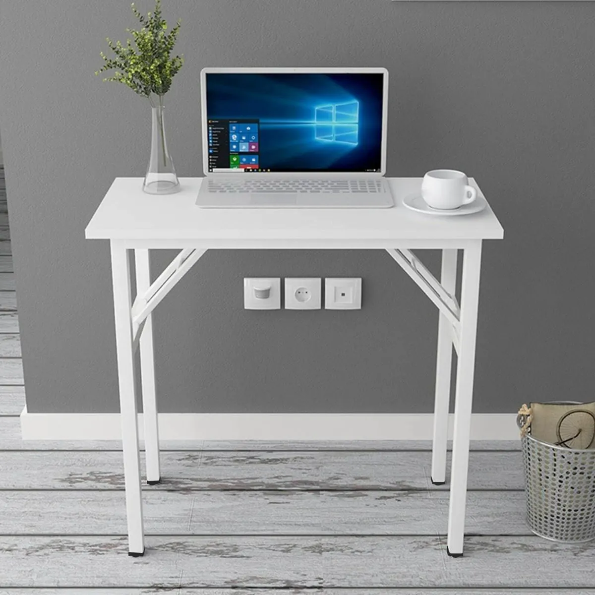 Compact Folding Table 80x40cm Computer Desk - Image 2
