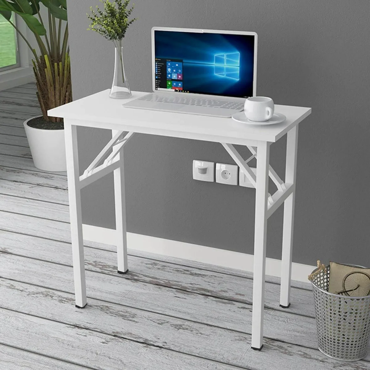 Compact Folding Table 80x40cm Computer Desk - Image 3