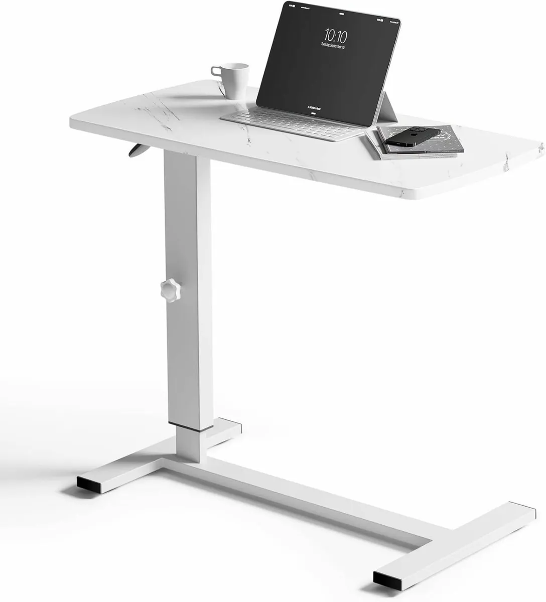 Overbed Bedside Table with Wheels 80x40cmx67-91cm - Image 1