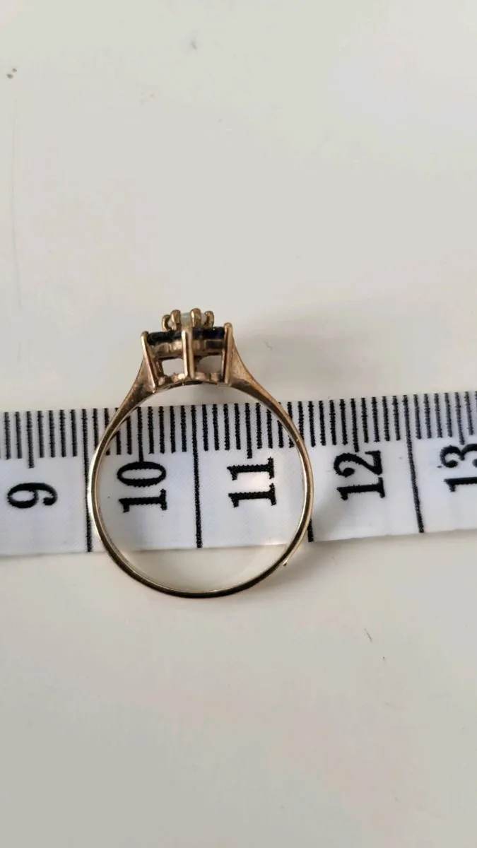 9ct Gold ladies Opal & Sapphire ring - Image 4