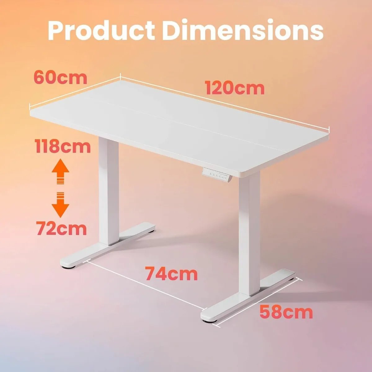120 cm Electric Standing Desk Adjustable Height 4 - Image 3