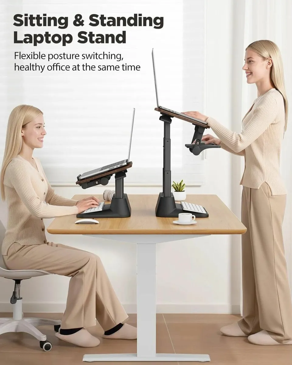 Standing Laptop Stand for Desk Stable Riser with - Image 2