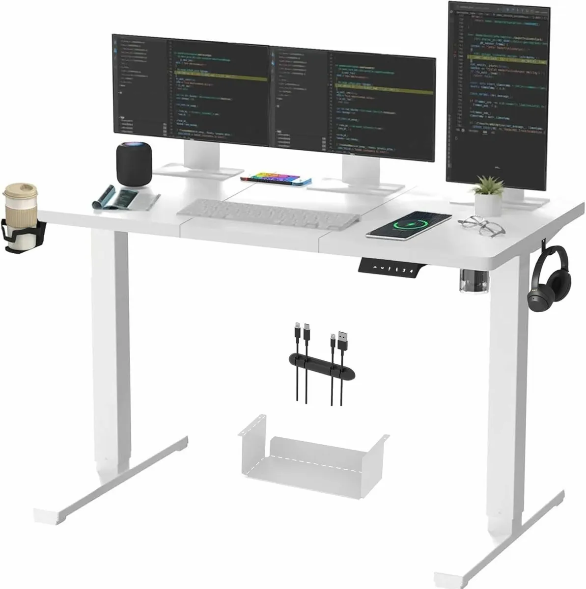 QS1+140 x 60 Electric Standing Desk Height - Image 1