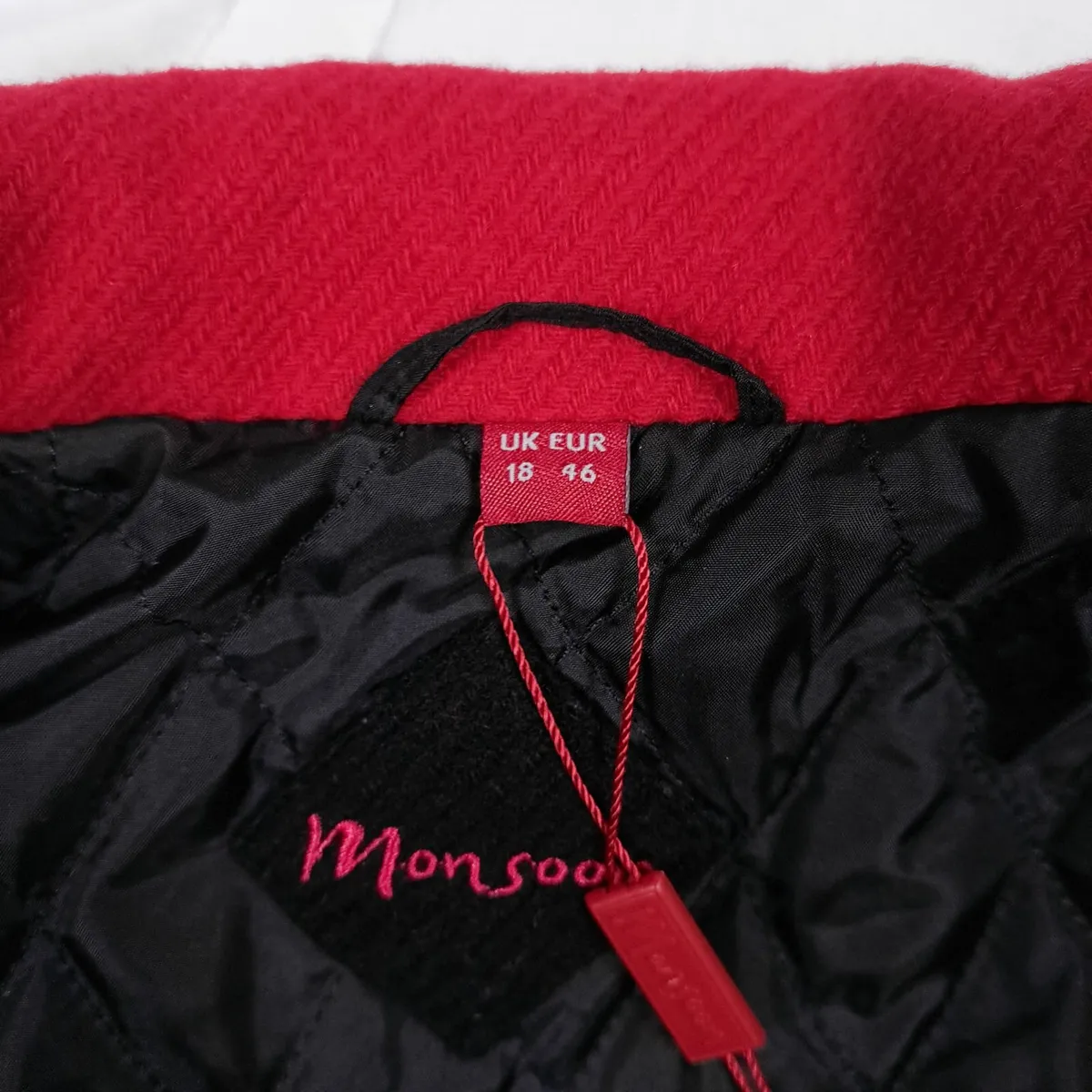 Monsoon Red Wool Duffle Coat 16UK/44EU - Image 3