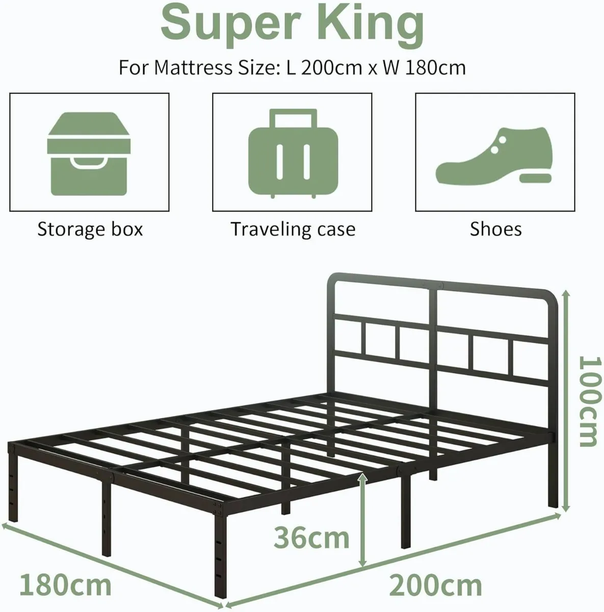 Super King Bed Frame 6ft with Curved Headboard - Image 2