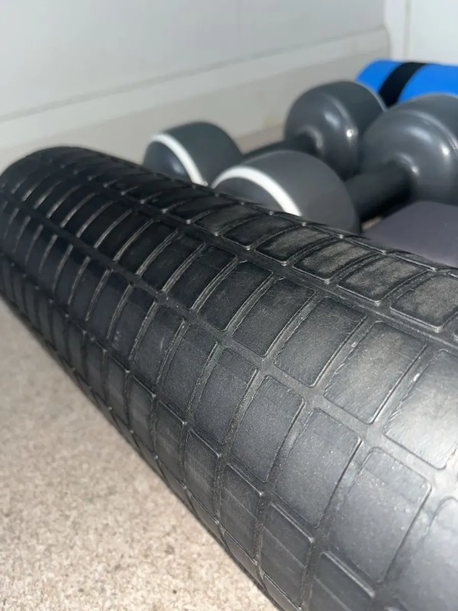 Home Exercise Equipment (Dumbbells, Ab wheel, Foam Roller, Rope, Mat) - Image 4