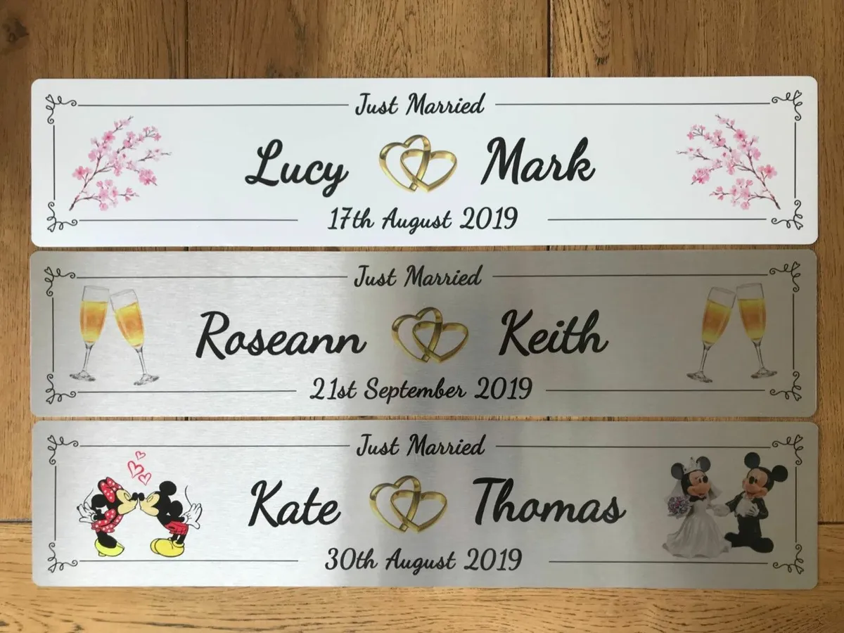 Personalised Wedding Number Plates - Image 1