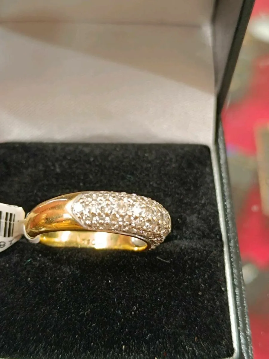 Heavy Diamond Dome Ring, 18k yellow gold - Image 2