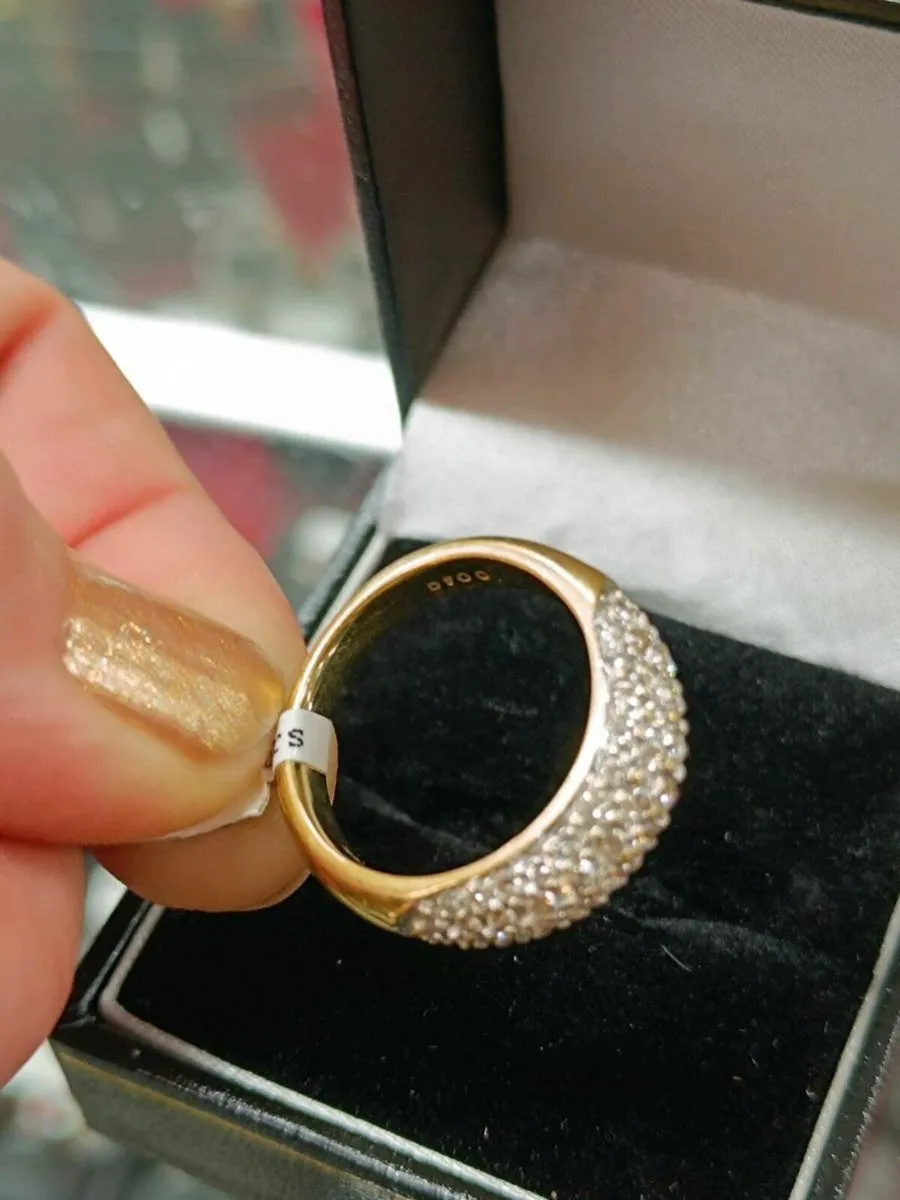 Heavy Diamond Dome Ring, 18k yellow gold - Image 3