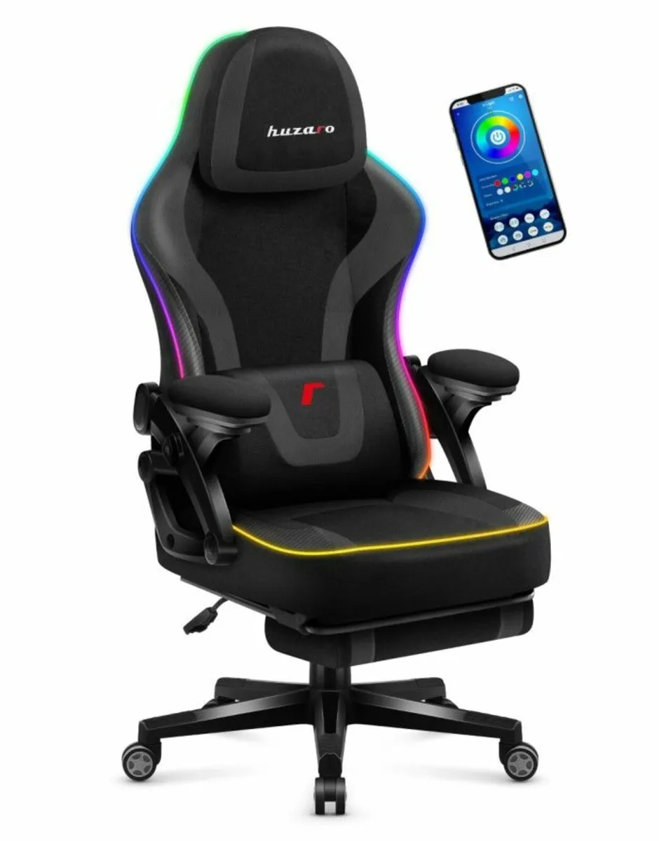 HUZARO FORCE 4.6 BLACK MESH RGB SMART GAMING CHAIR - Image 1
