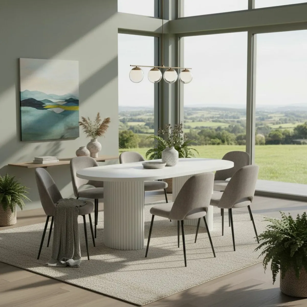 ELEMENTS Extendable Table Cashmere, Steel Frame - Image 1