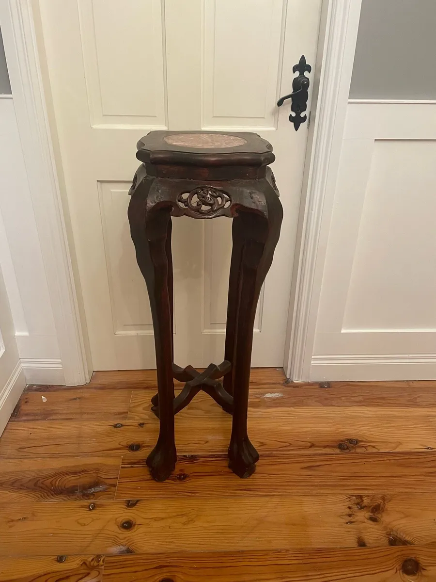 Beautiful tall wooden carved stand - Image 1