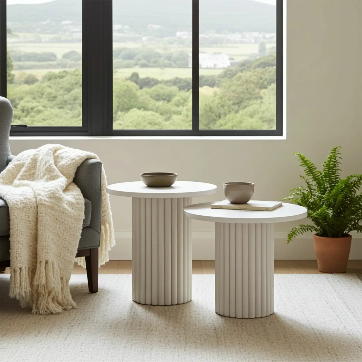 Modo Coffee Table Set 2 Sculptural Base - Image 1