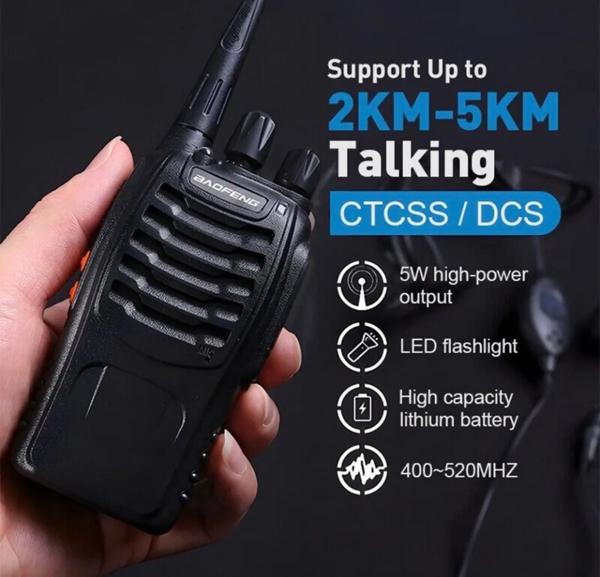 2 x Walkie Talkies Baofeng 16 Channel NEW - Image 2