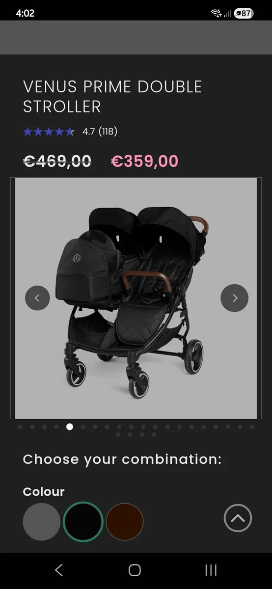 Ickle Bubba Venus Prime Double Stroller - Image 1