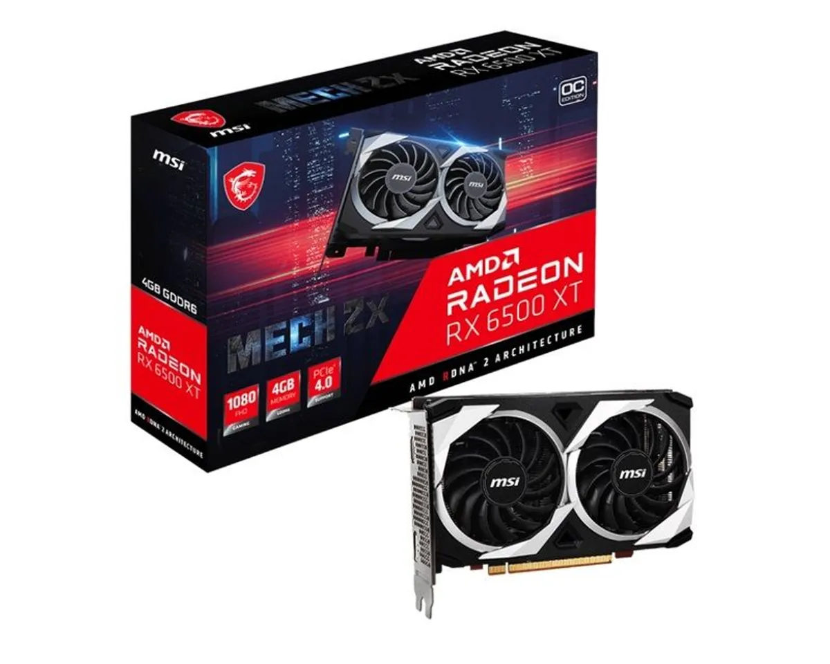 msi Radeon RX 6500 XT MECH 2X 4G OC Graphic Card Black - Image 1