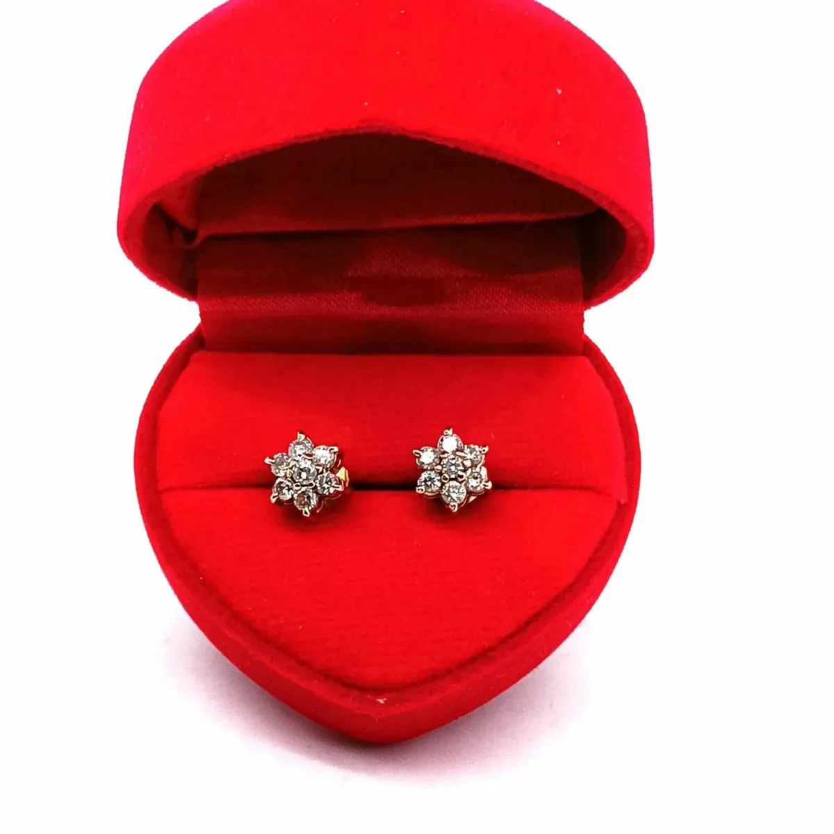 18k Yellow Gold & Diamond Daisy Earrings - Image 4