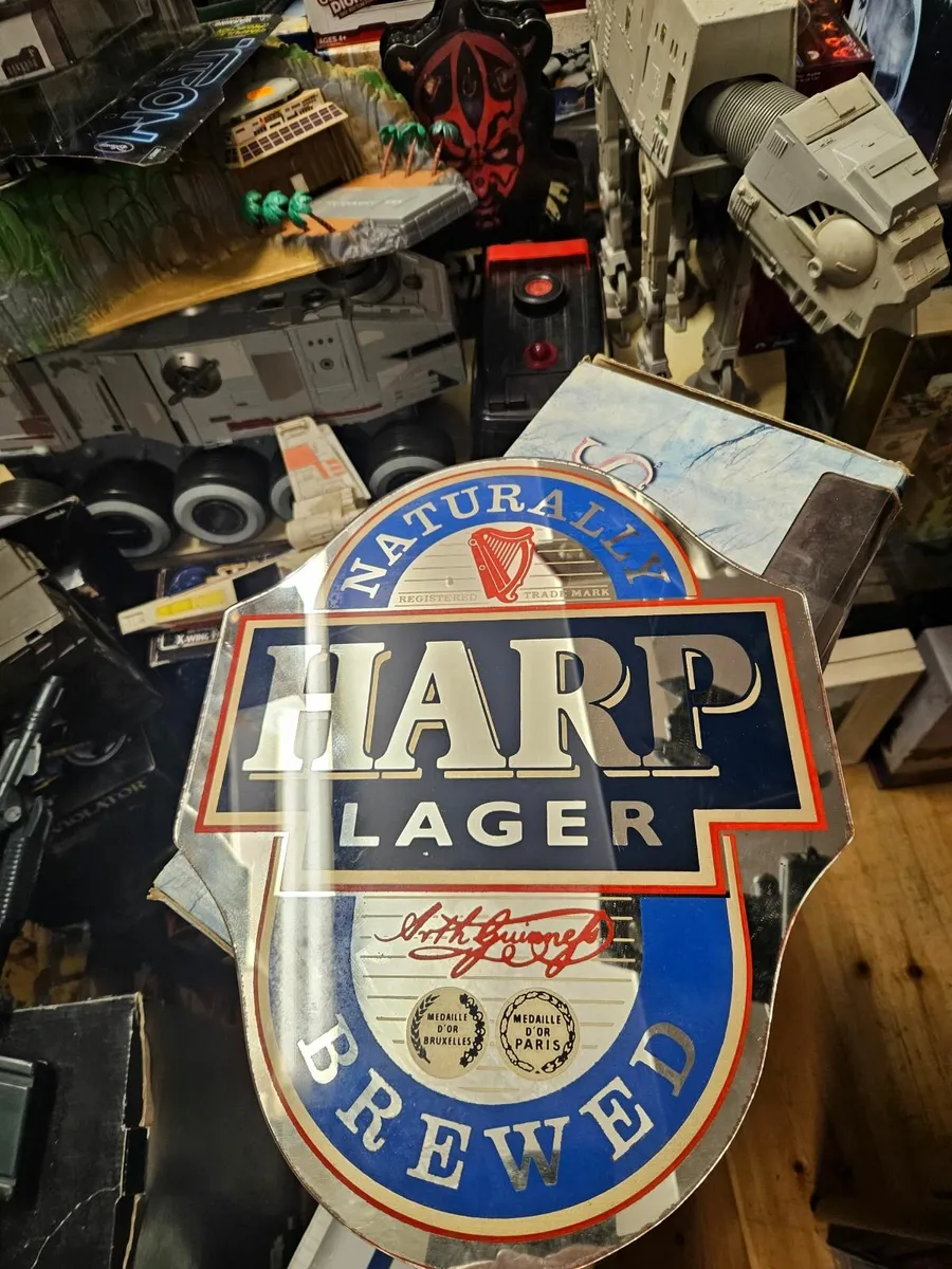 Vintage Guinness Harp Mirror - Image 1
